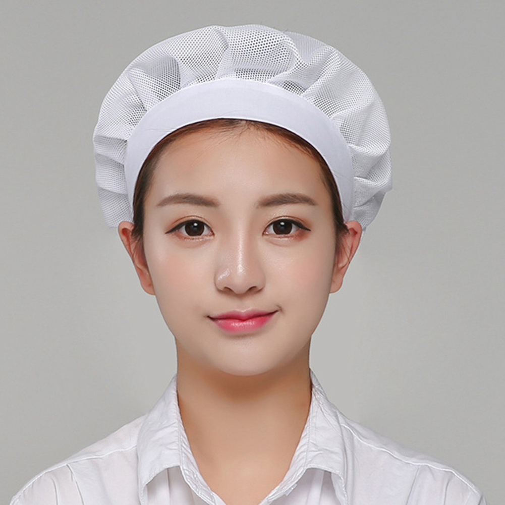 2 Types Chef Cap Cooking Kitchen Hat Food Service Hair Nets Mesh Brim ...