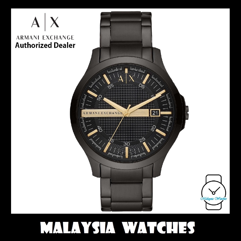 (100% Original) Armani Exchange AX2413 Hampton Analog Black Dial Gold ...