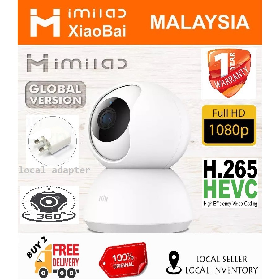 Xiaobai Xiaomi IMI Mijia Ipcam 360 Smart Home IP Camera 1080P PTZ CCTV ...