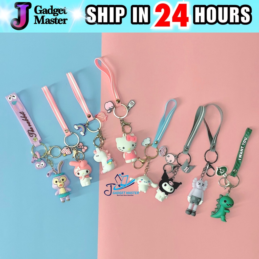 Keychain key chain phone bag bunny melody unicorn kaws cartoon cute ...