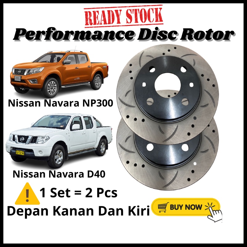 Nissan Navara NP300 D23 D40 4WD Performance Disc Rotor Slotted ...