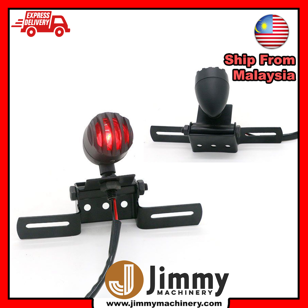 red LED tail light license plate bracket