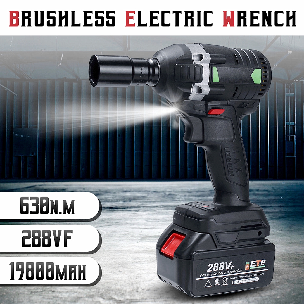 288VF 1/2 Impact Wrench Brushless Cordless Electric Torque Wrench Drill ...