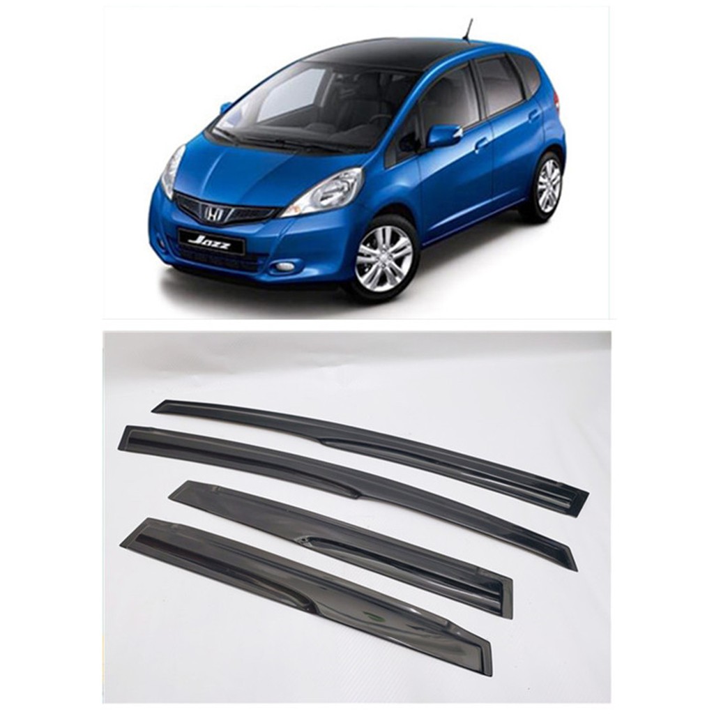 BLOX Racing 06-11 Fit / Jazz Door Sun Visors MU Type Smoked Acrylic 4pcs main image 1