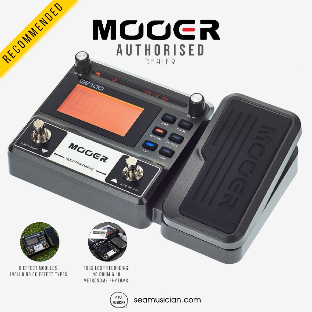 MOOER GE100 GUITAR MULTI FX EFFECTS PROCESSOR EFFECT PEDAL W/ POWER ...