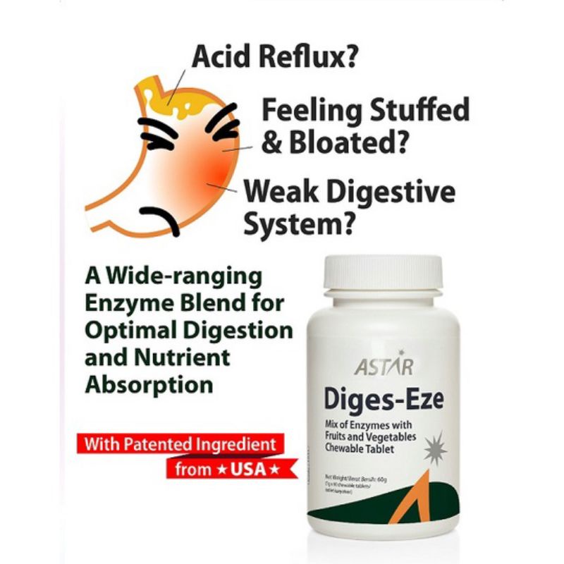 DigesEze Fruits and Vegetables Enzymes for Indigestion/Bloating
