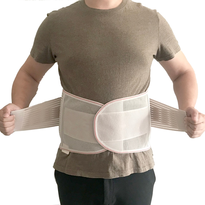JINGBA SUPPORT Orthopedic Corset Back Support Belt Men Back Brace Belt Fajas  Lumbares Ortopedicas Protection Spine Support Belt Gray M
