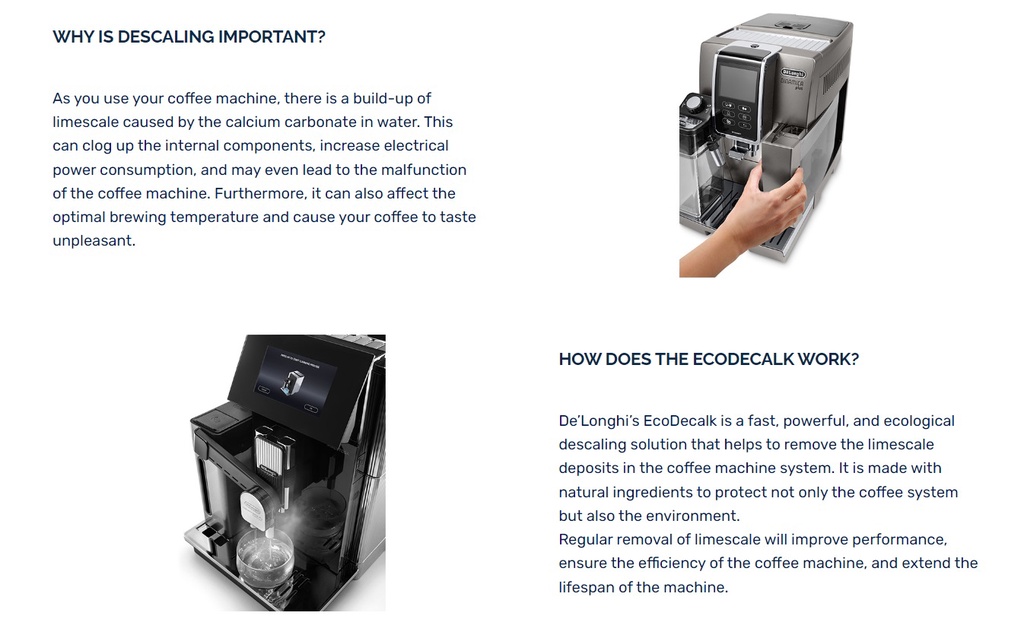 De'Longhi, EcoDecalk, DLSC500, Natural Descaler For Coffee Machines