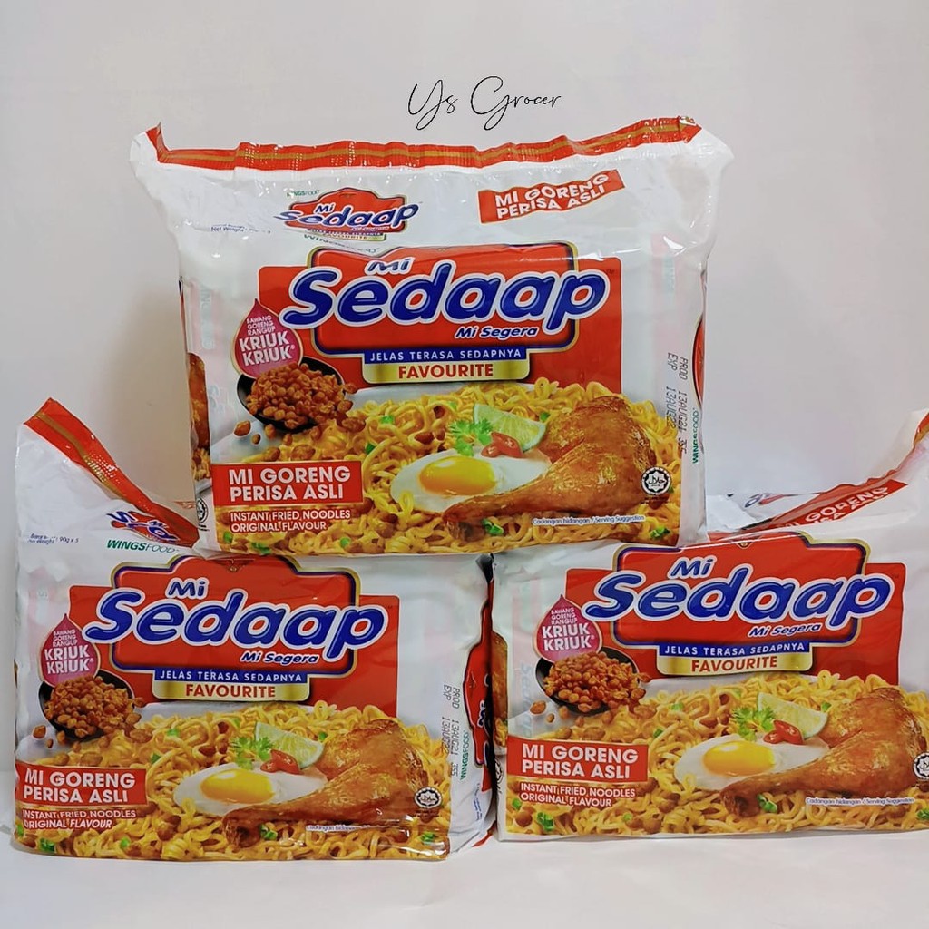 WingsFood Mi Sedaap Mi Goreng Perisa Asli 90g X 5 (Halal) | Shopee Malaysia