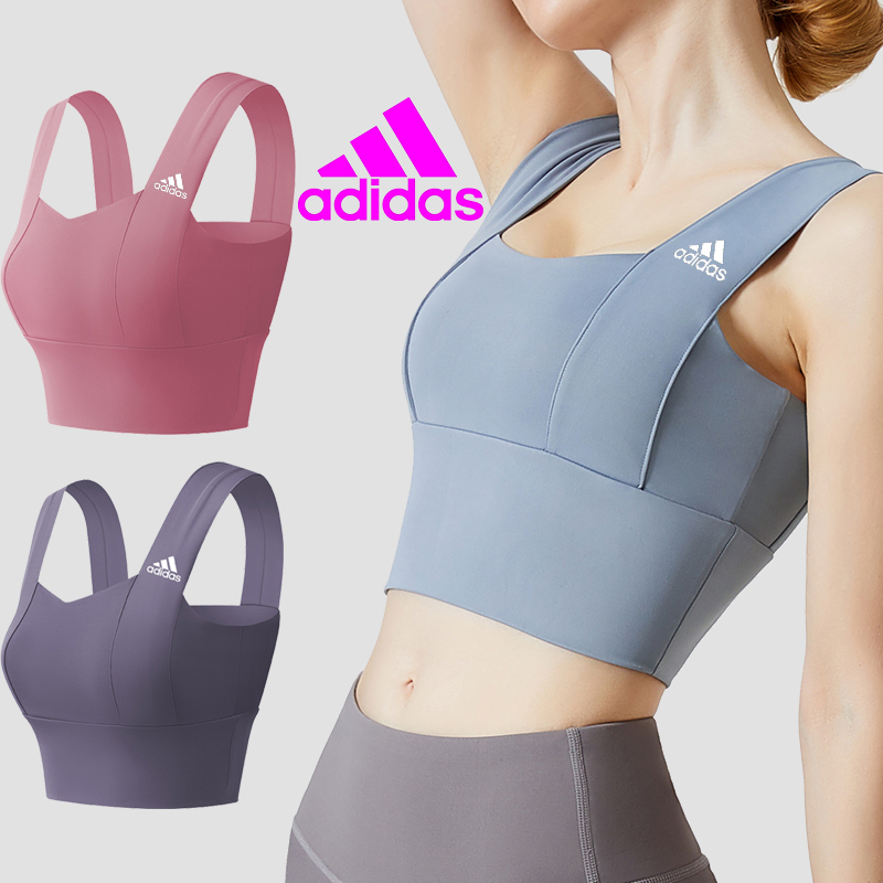 Adidas Women Sport Bra Shockproofing Gathering Exercise Gym Yoga Wide  Shoulder Strap Sports Bra Sports Bras SS 60