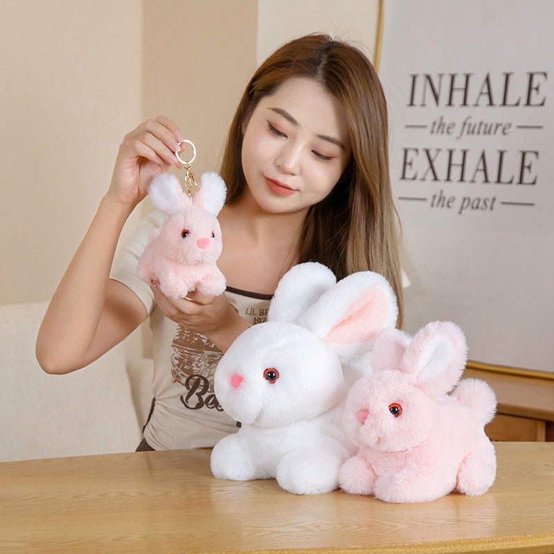 3 Sizes Stuffed Toy Life Like Fluffy Rabbit Bunny Doll Friend Soft ...