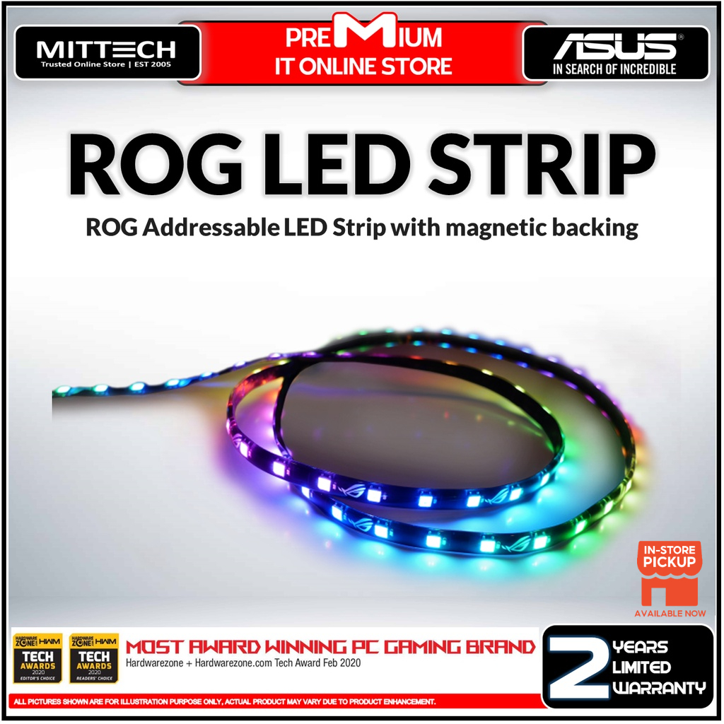 Asus ROG Addressable LED Strip | Magnetic Backing And Aura Sync RGB - 30 &  60cm