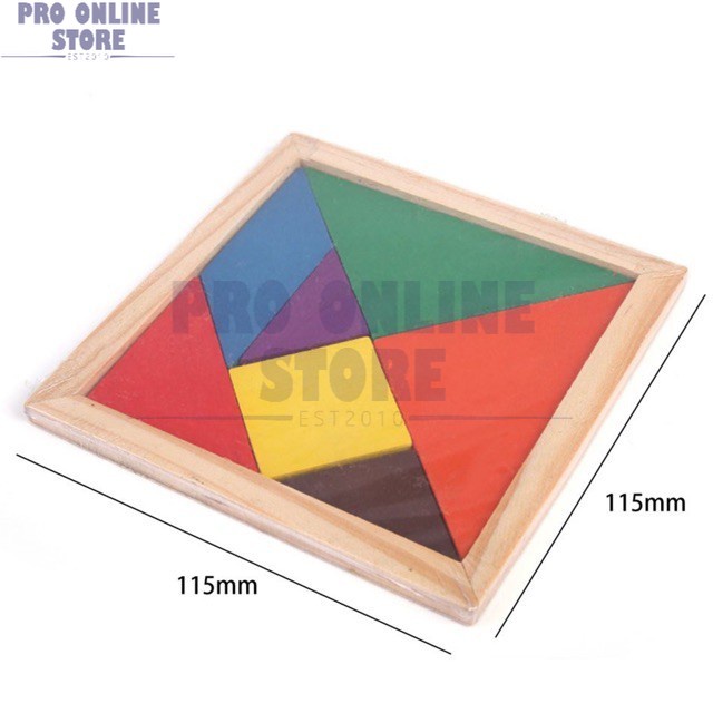 7 Pieces Kids DIY Tangram Wooden Jigsaw Puzzle | Shopee Malaysia