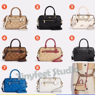 Coach 2300 1496 1495 1497 C9947 CC430 CD444 CD445 CC944 Micro Mini Rowan  Crossbody Women Sing Pillow Boston Bag 9947 2 - 1496 Black Micro 15*10*8 cm