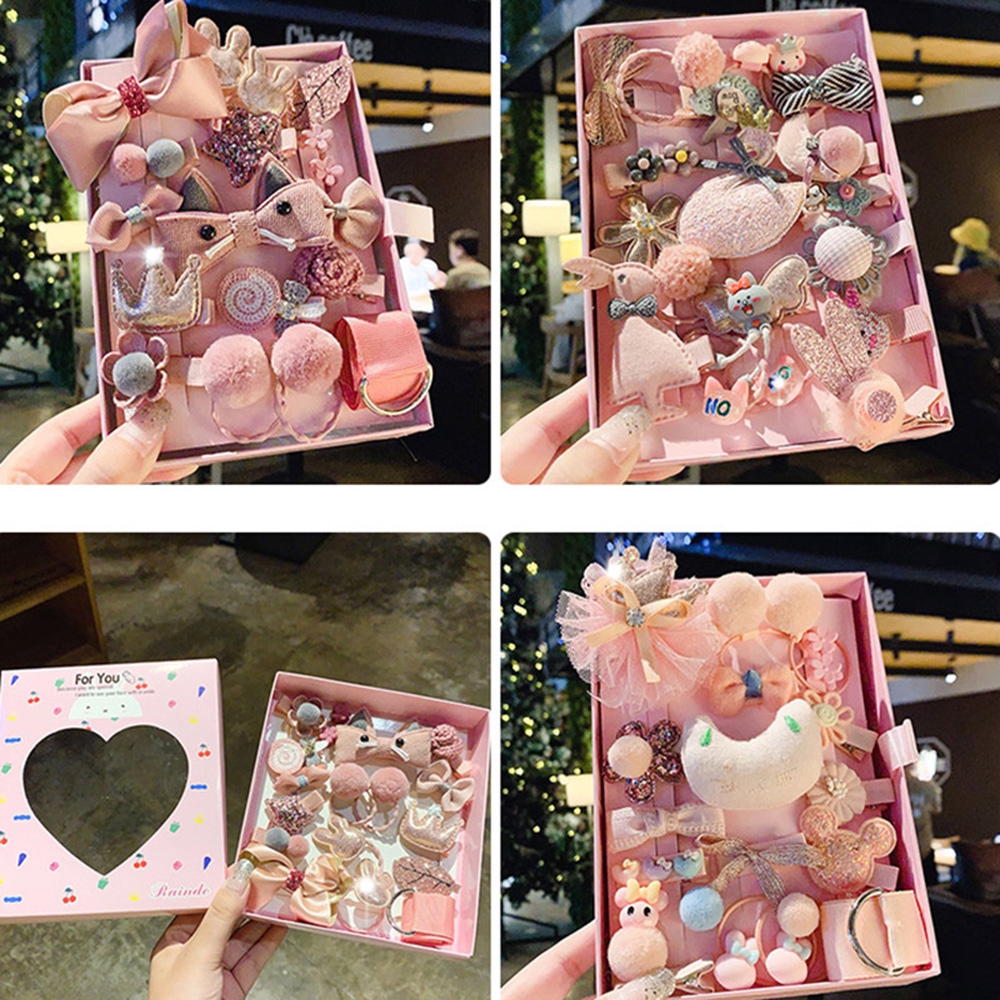 18PCS/Set Girls Cute Cartoon Hair Clips Barrettes Kids Hairpins