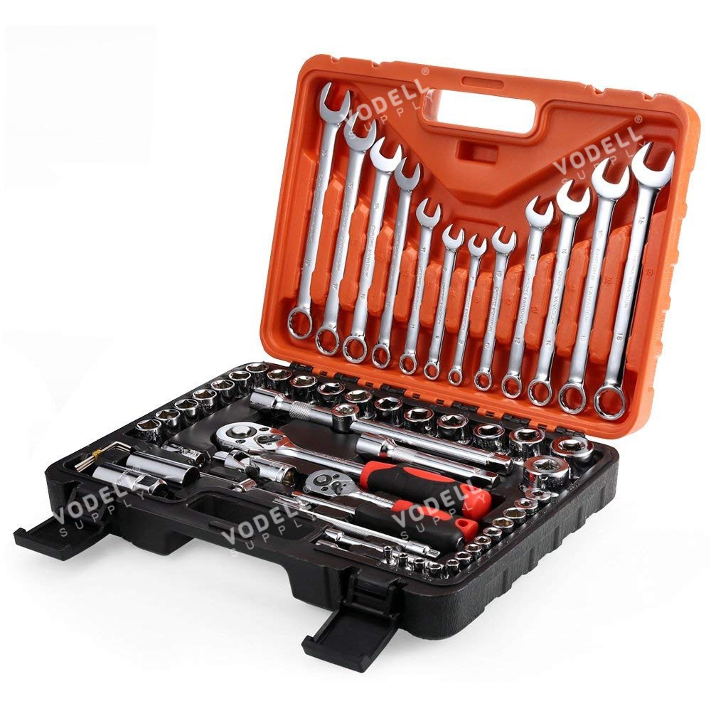 61pcs Complete Combination Socket Wrench Set Ratchet Spanner Tools Set Box Set Spanna Lengkap