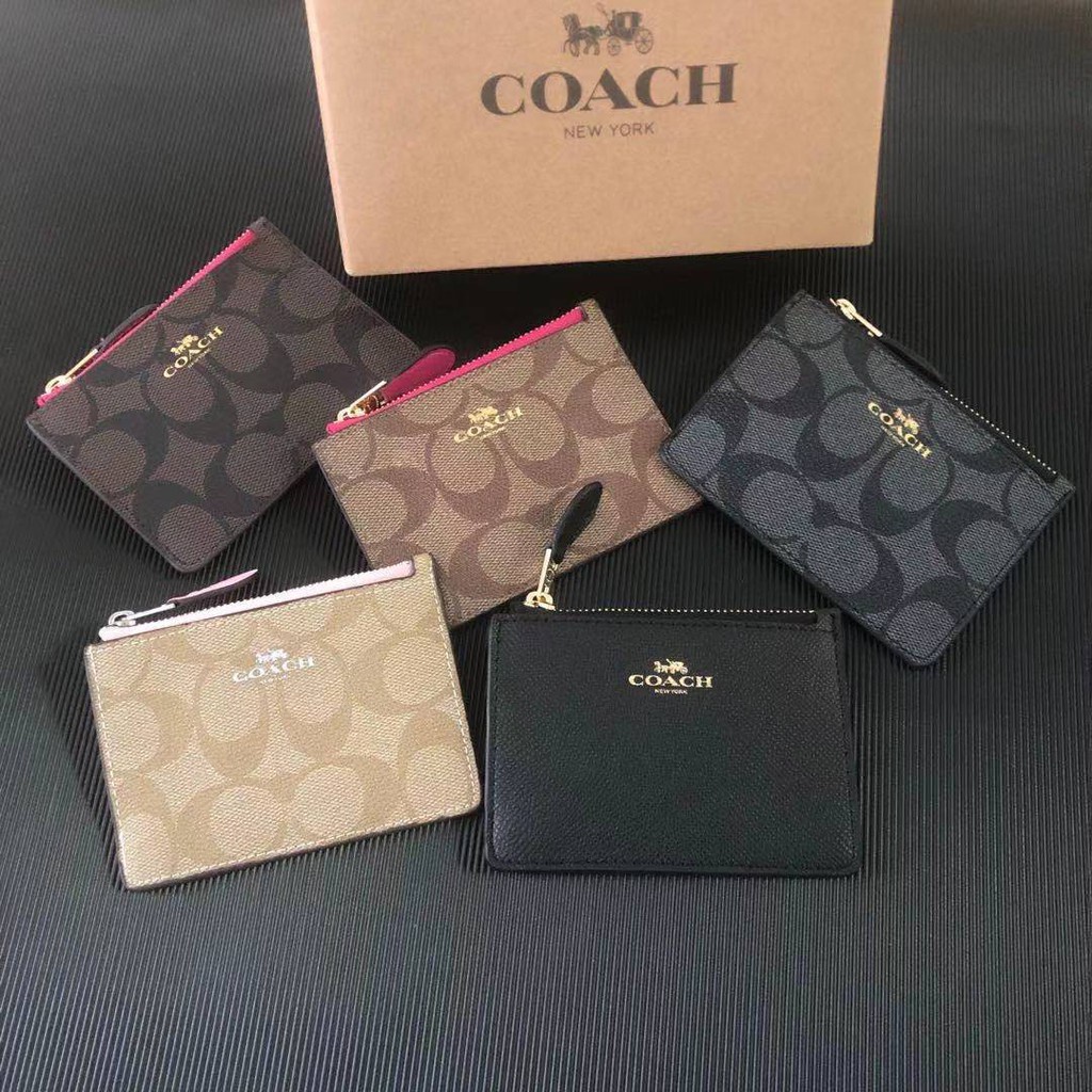 Coach Women's Wallet Card Keychain Wallet Card Holder Zipper Coin ...