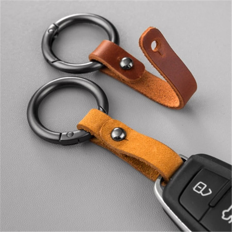 Keychain Ring Genuine Leather Lanyard for Keys Pendant Keychain