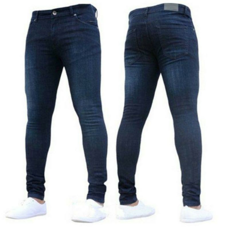 Jeans Homme Slim Fit Stretch - Coupe Skinny/Jambes Droites - Taille 32 à 40 - Noir - Marque Malay