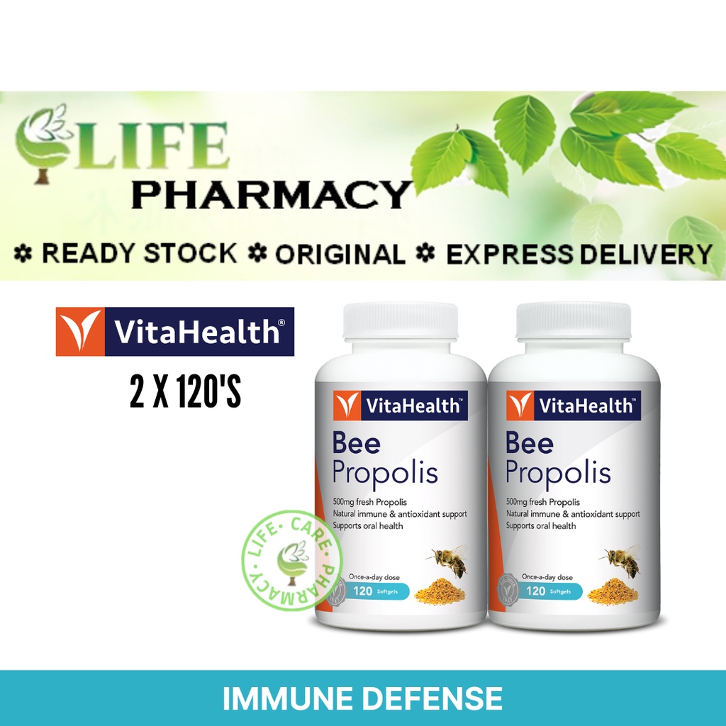 VITAHEALTH Bee Propolis 100mg (500mg fresh Propolis) 2x120s Promo pack ...