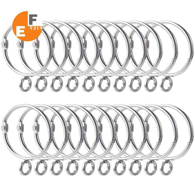 20 Pcs Openable Sier Curtain Rings Open and Close Metal Rustproof ...
