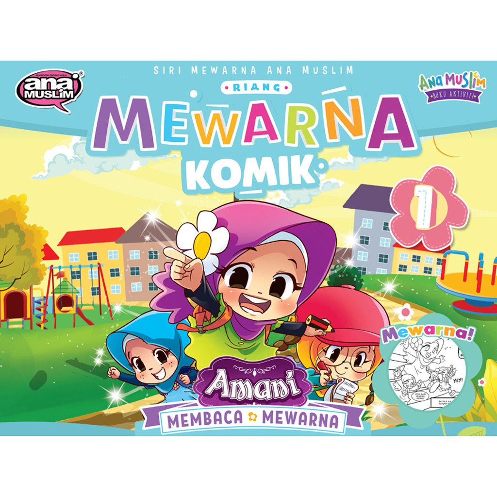 Buku Aktiviti And Mewarna Ana Muslim Riang Mewarna Komik 1 Amani Shopee Malaysia