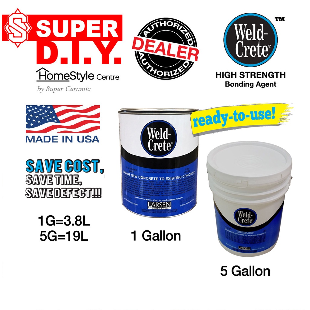 thumbnail image 2 of Larsen Products Corp 22000 Weld-Crete Concrete Bonding Agent ~ Gallon - Holbrook, NY - GTS 2 of 9