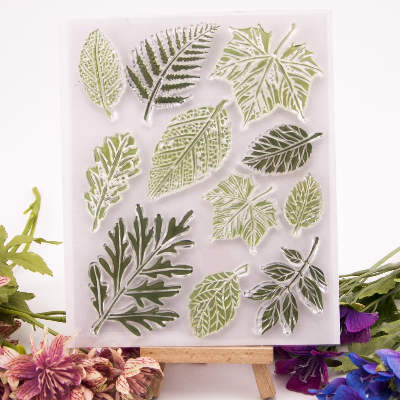 JIANWU New Green Leaves Clear Stamps Rubber Transparent Silicone Seal ...