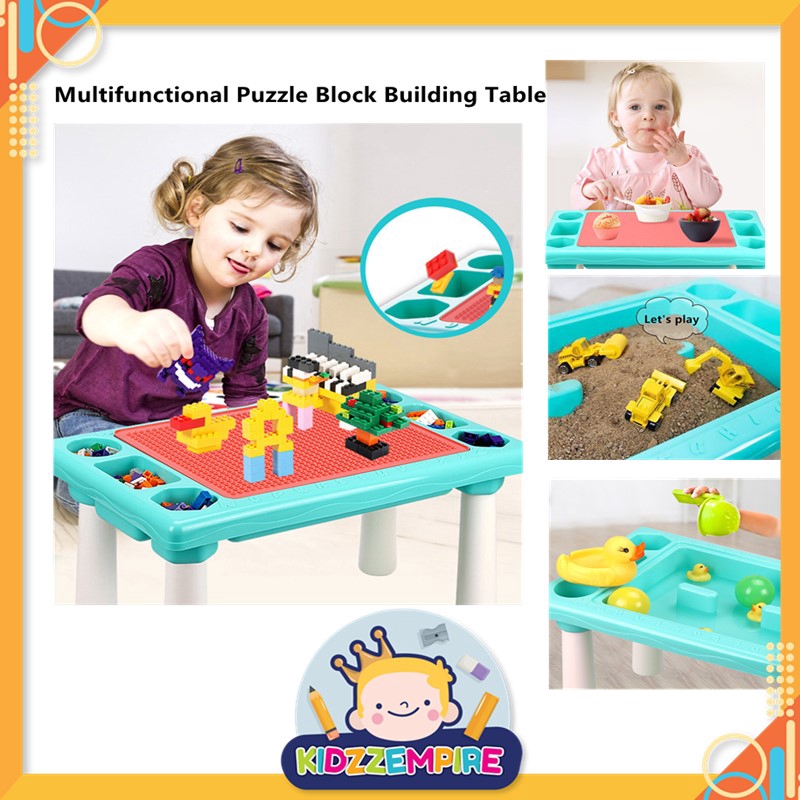 Kidzzempire Multifunctional Toy Block Table 300 Pcs Puzzle Block ...