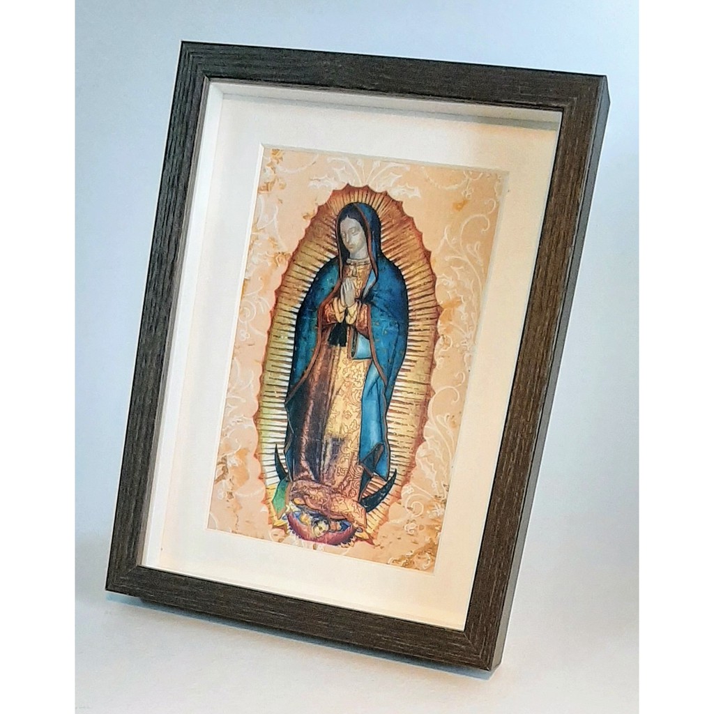 Our Lady of Guadalupe Full Frame - 3D Wood frame, Wall Art Catholic ...