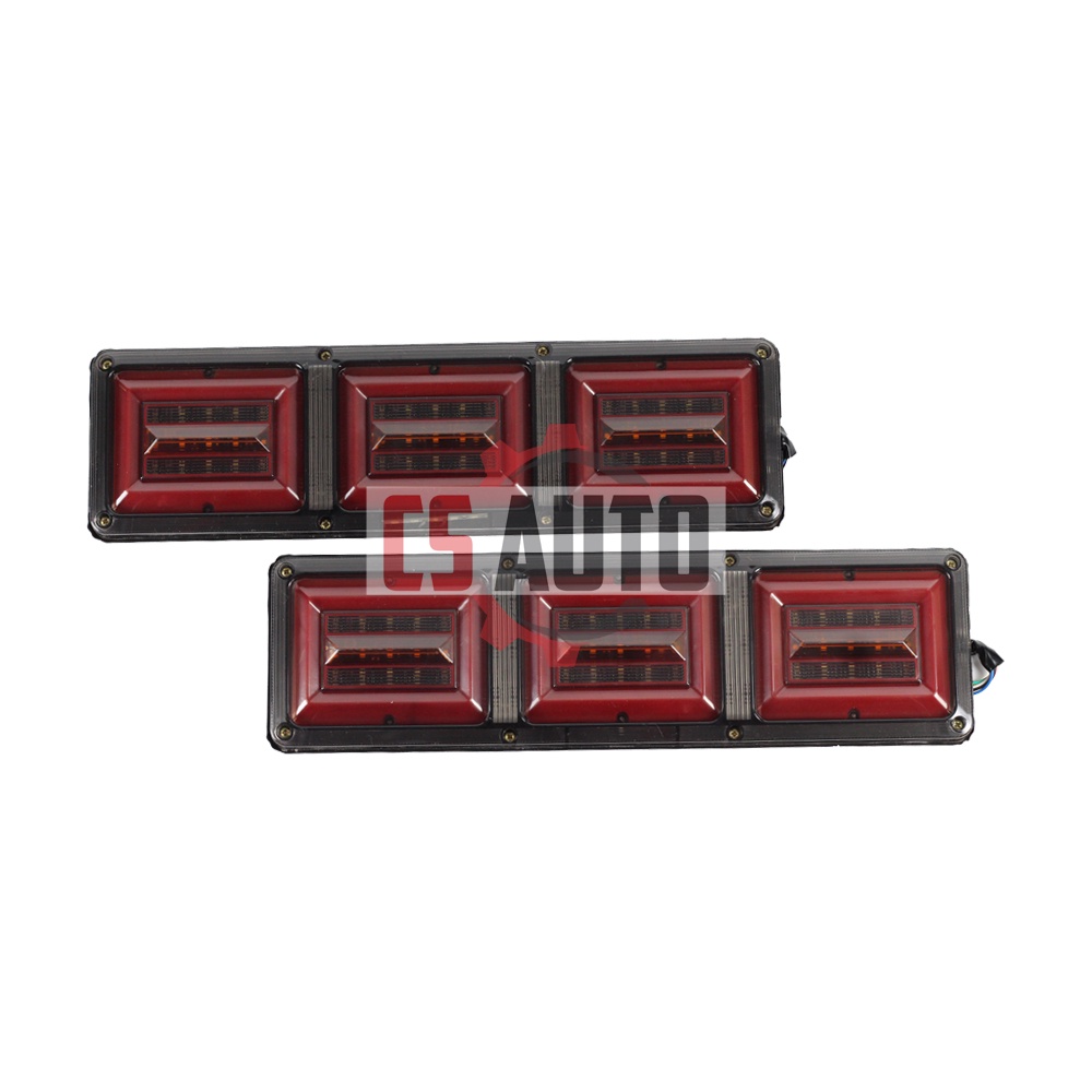 Led 24V Square Flash Running Tail Lamp Lorry Trailer Rear Lampu ...