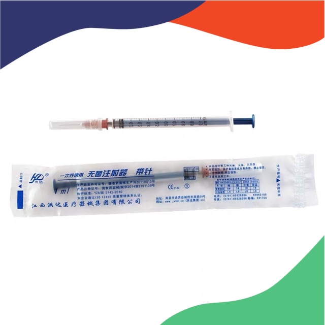Syringe with separate needle. 1ml