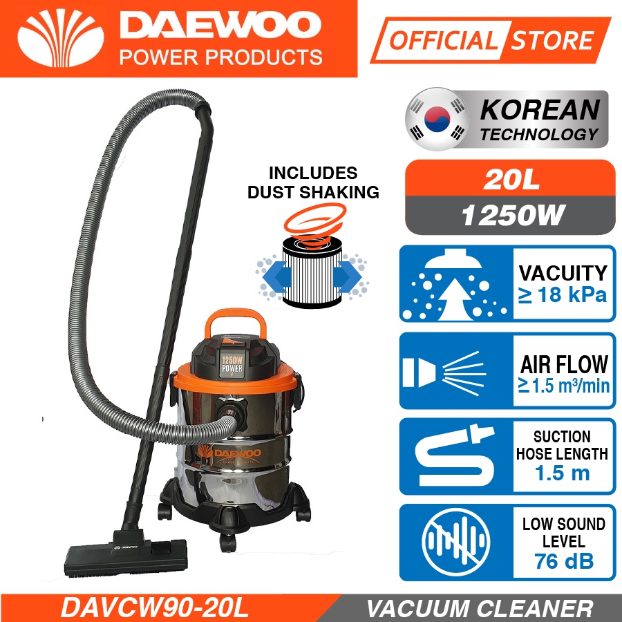 DAEWOO WET & DRY VACUUM CLEANER (1250W/20L) DAVCW9020L Shopee Malaysia