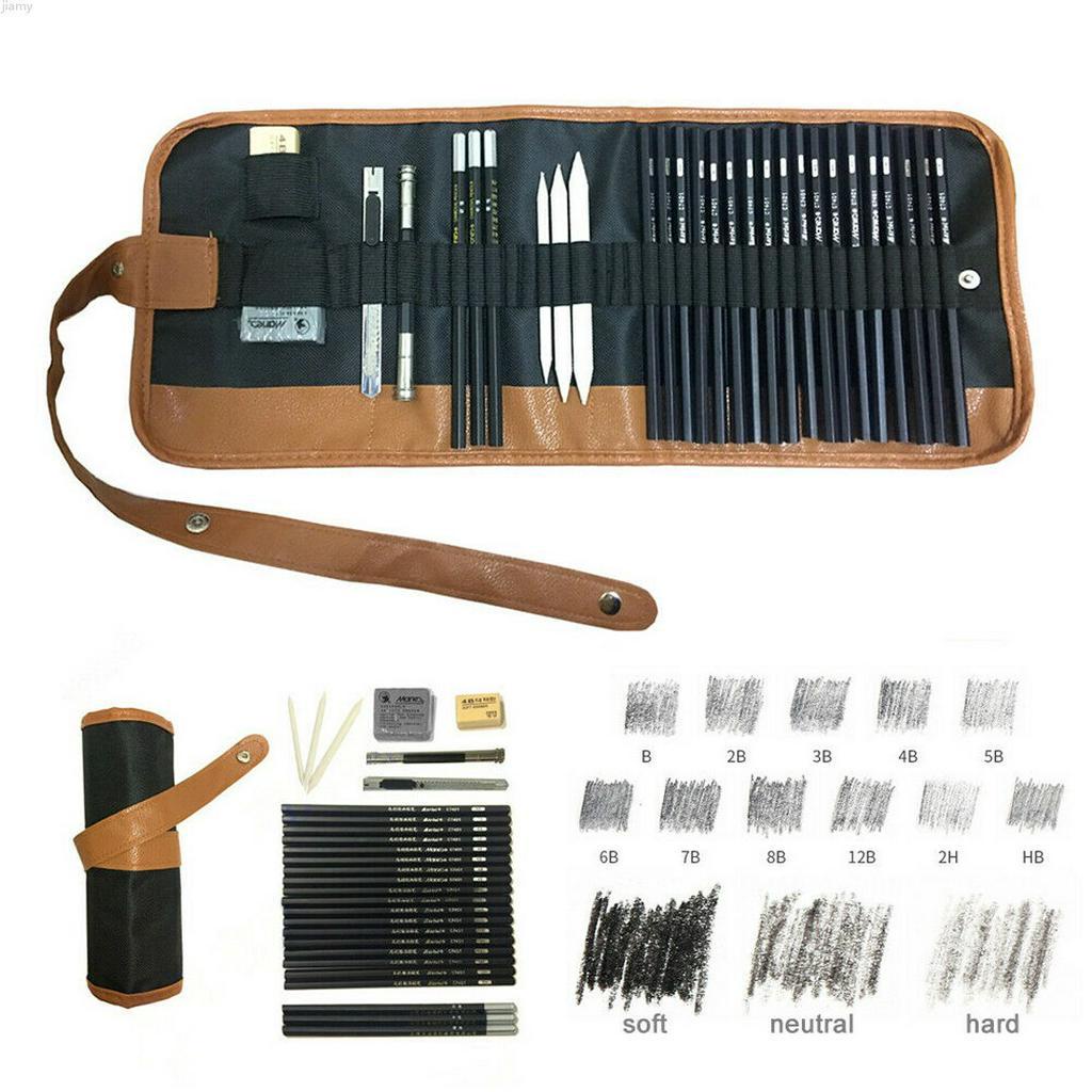 Professional Sketching Drawing Art Pencil Kit Set Artist Graphite