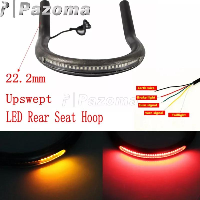 Motorbike Seat Frame Hoop Brat Loop Tracker End LED Brake Turn Signal ...