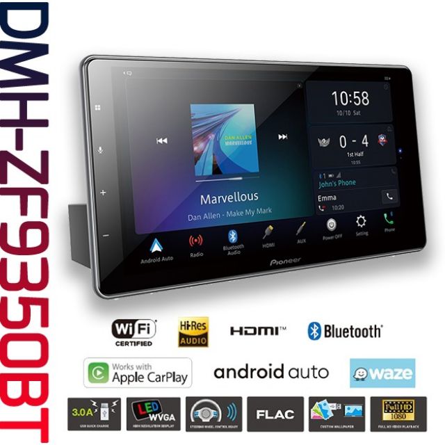 Pioneer Dmh Zf Bt Hd Capacitive Floating Touch Screen Multimedia Player With Apple