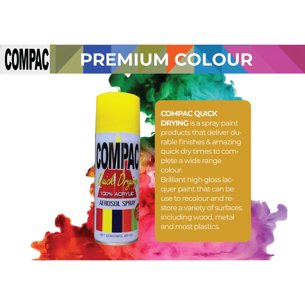 Compac Quick Drying Spray Paint (Premium Color) | Shopee Malaysia
