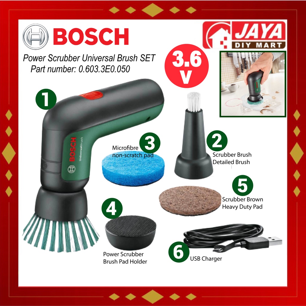 Bosch Power Scrubber Universal Brush 06033E0050 Shopee Malaysia