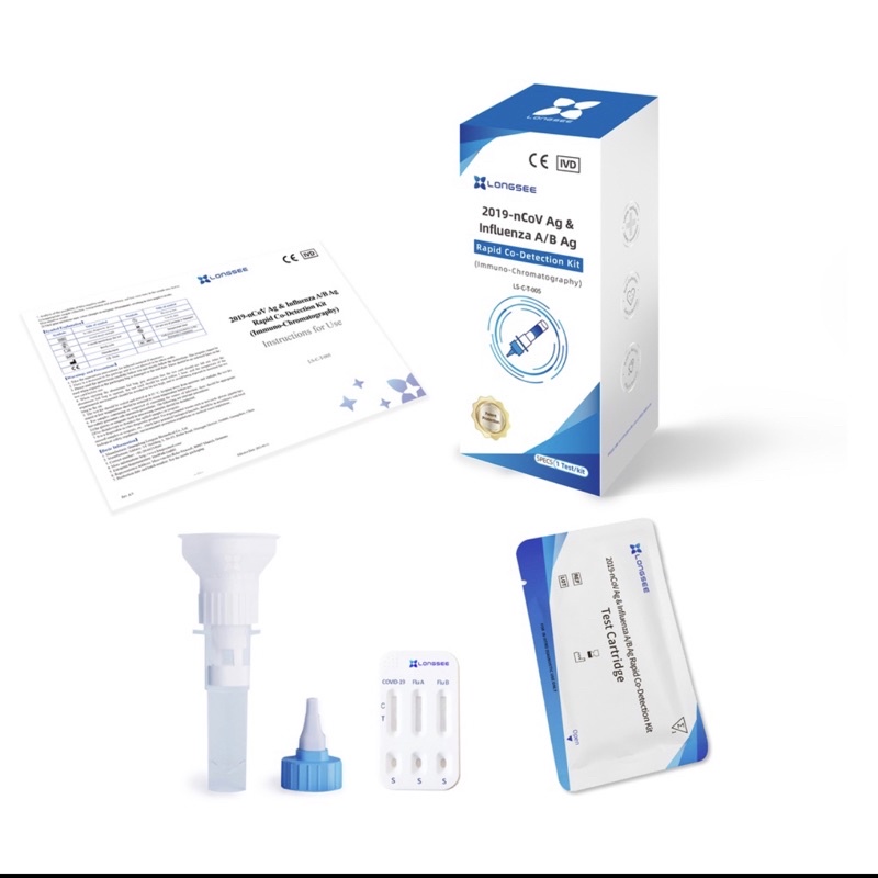 Longsee Covid 19 Rapid antigen Influenza A + B Rapid Co detection Kit ...