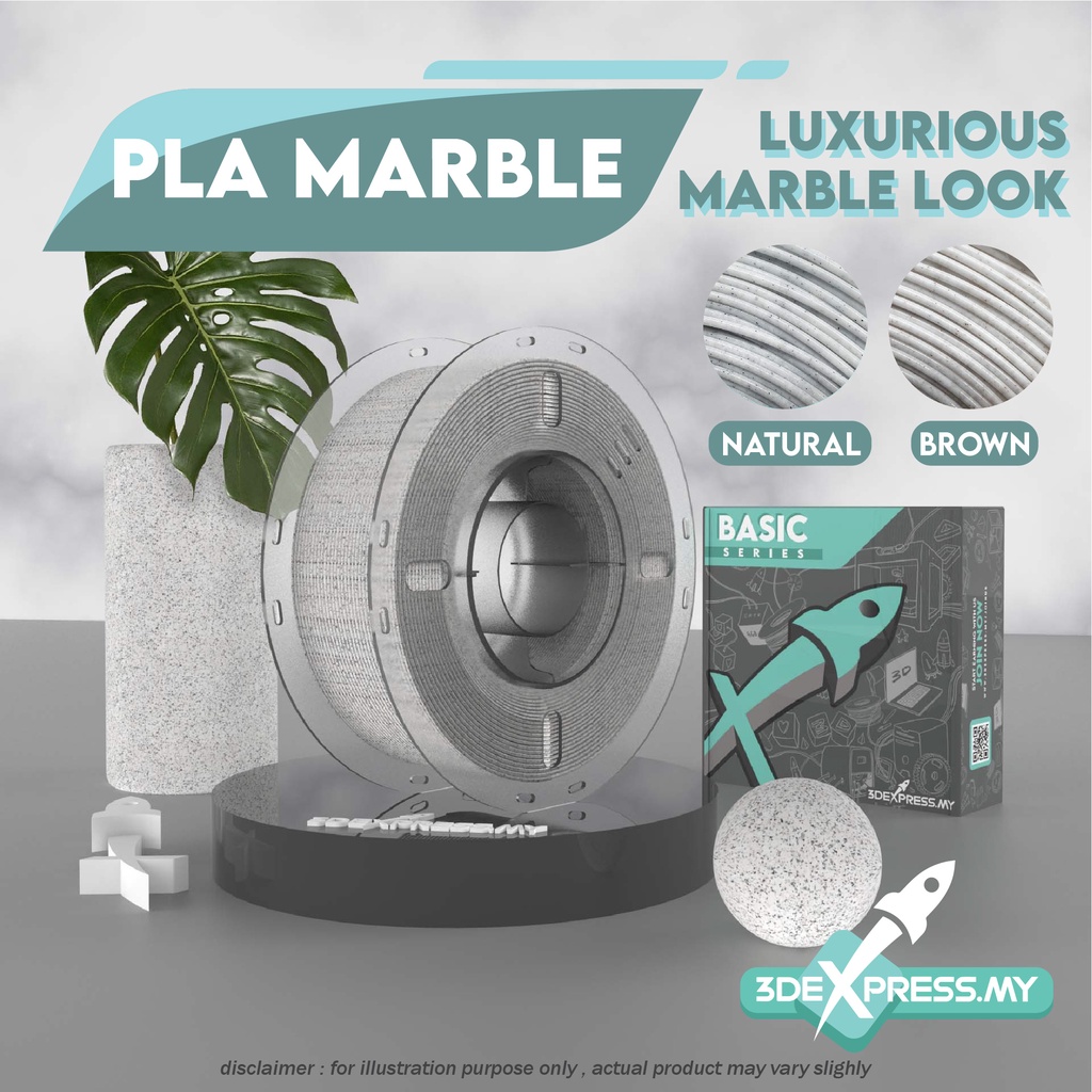 PLA MARBLE FILAMENT 1KG - MARBLE LOOK (BASIC & PROSUMER SERIES)
