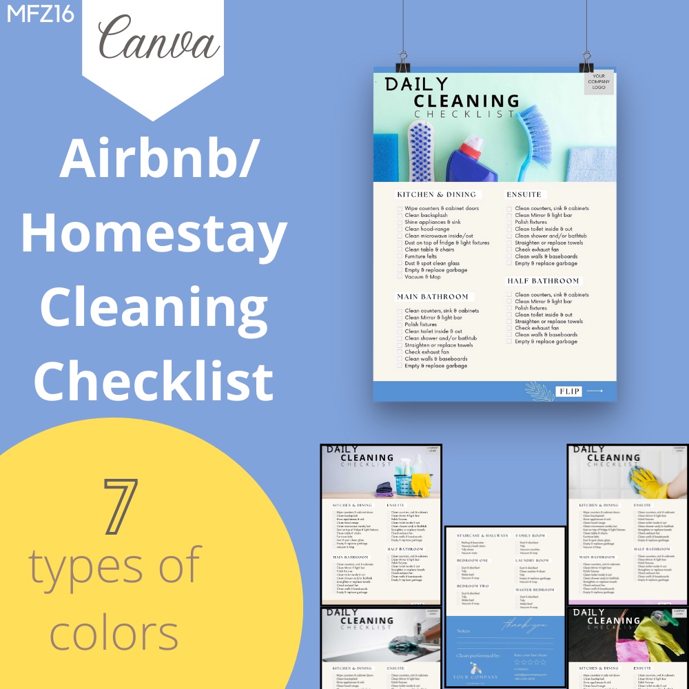 Canva Templates - Daily Cleaning Checklist Printable Templates (A4 size ...