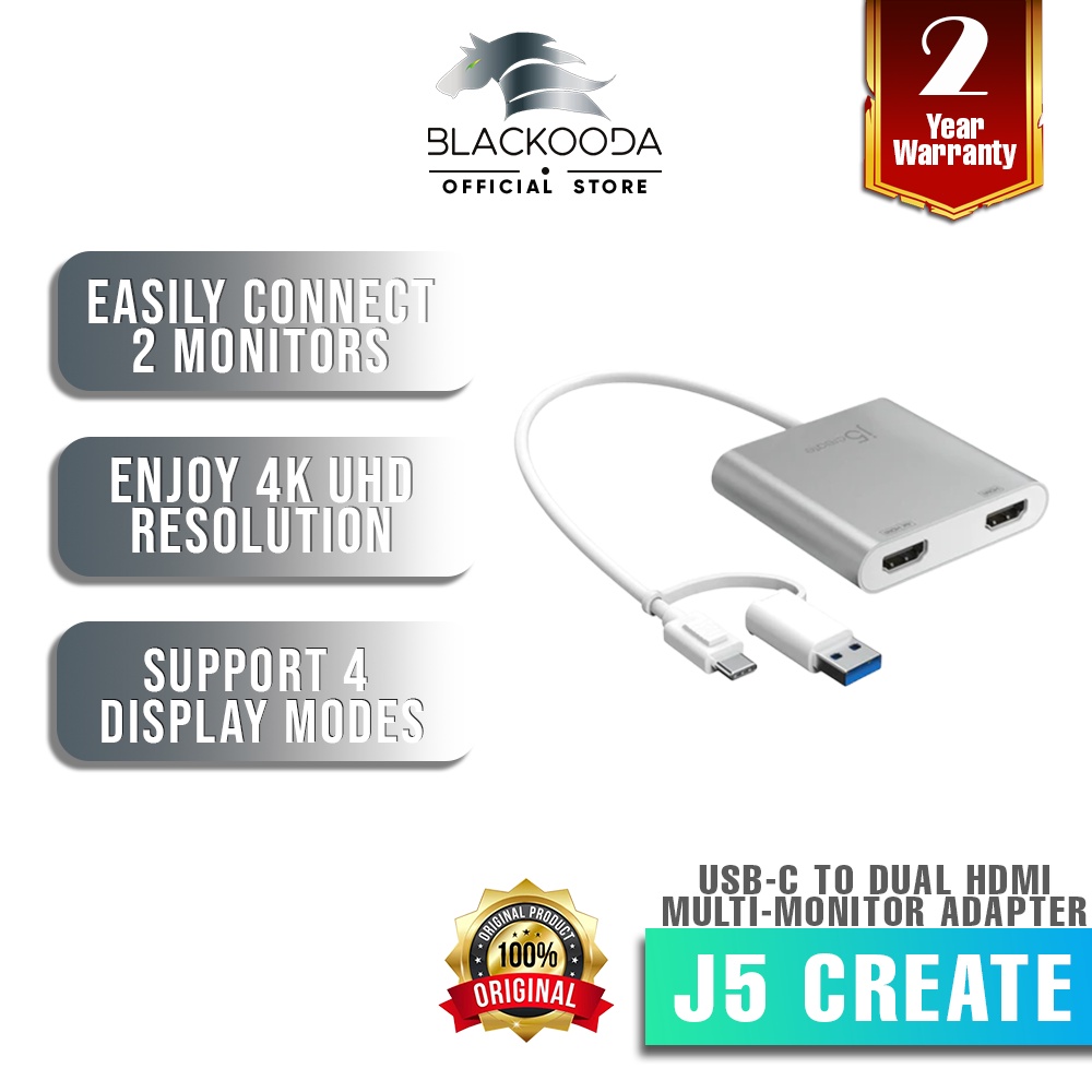J5 Create JCA365 USBC® to Dual HDTV™ MultiMonitor Adapter Shopee Malaysia