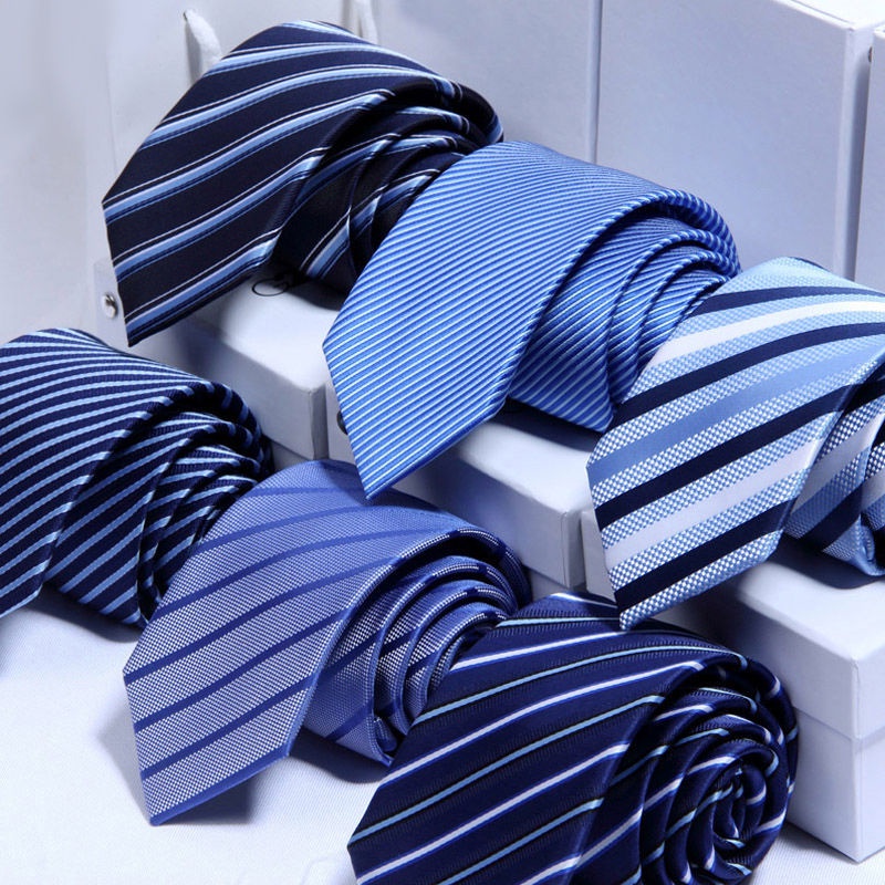 Basic Wide Navy Blue Polyester Tie