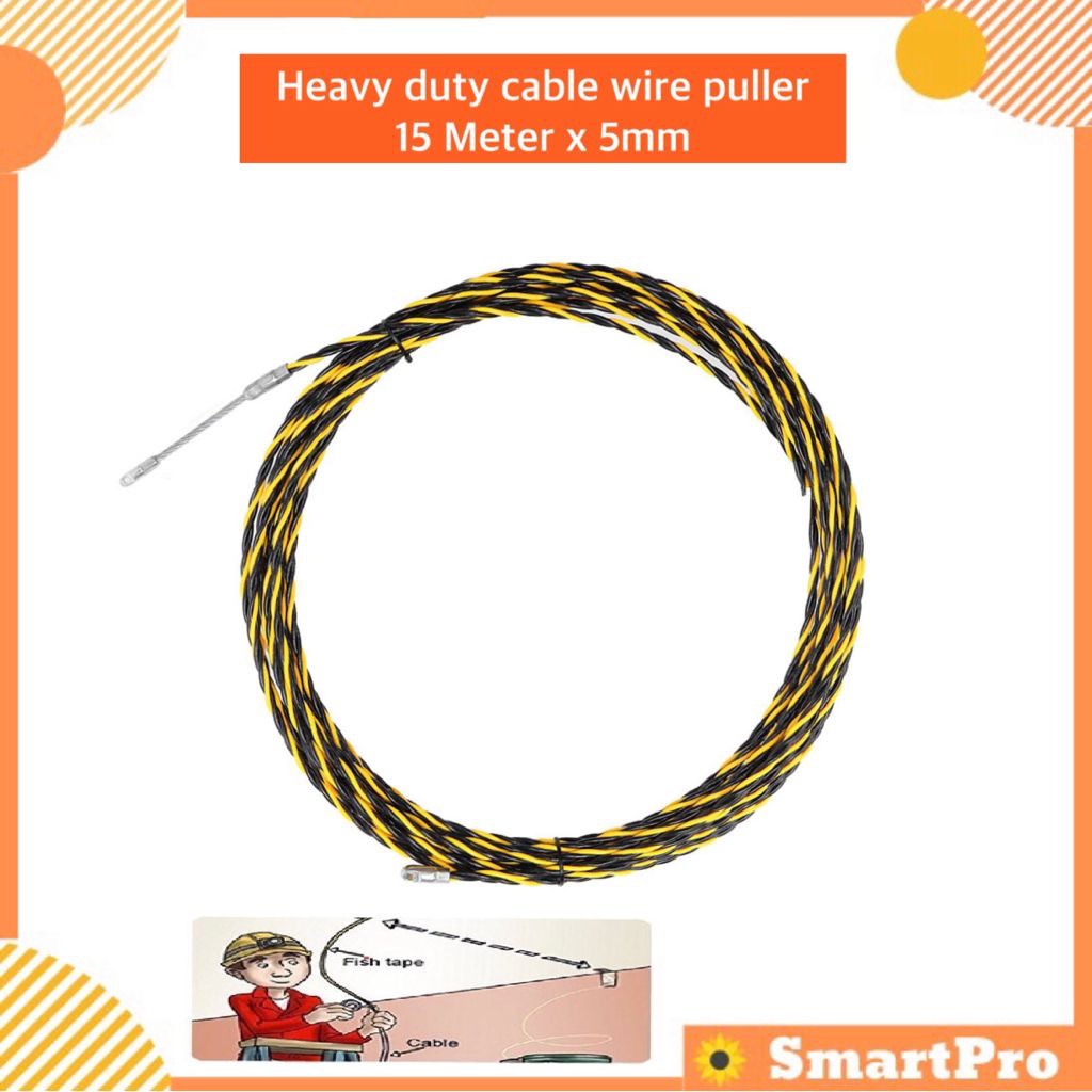 Heavy Duty Nylon Cable Puller Conduit Ducting Wire Puller 15Meter ...