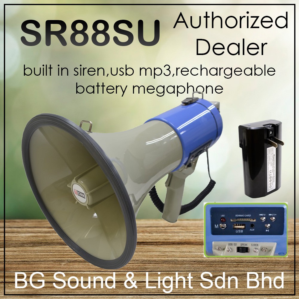 Dynamax Sr88su Sr 88su Power Megaphone Loud Hailer With Siren Usb Sd Aux Mute And