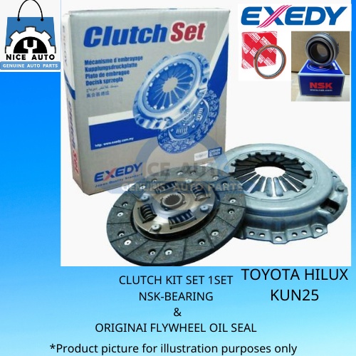 TOYOTA HILUX VIGO KUN25 / HIACE KDH200 CLUTCH KIT SET & NSKBEARING & ORIGINAI FLYWHEEL OIL SEAL