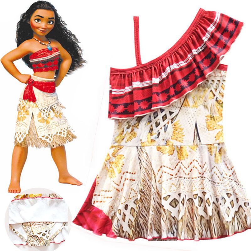 Moana Hawaiian Kids Princess Girls Party Cosplay Fancy Dress Costume ...