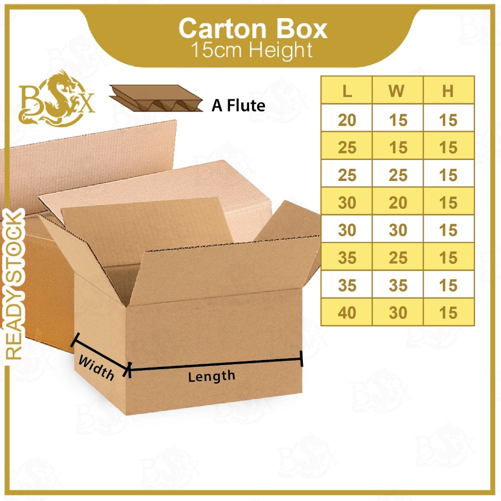 Carton Box Packing Box Packaging Box Kotak - A Flute - 15 cm Height ...