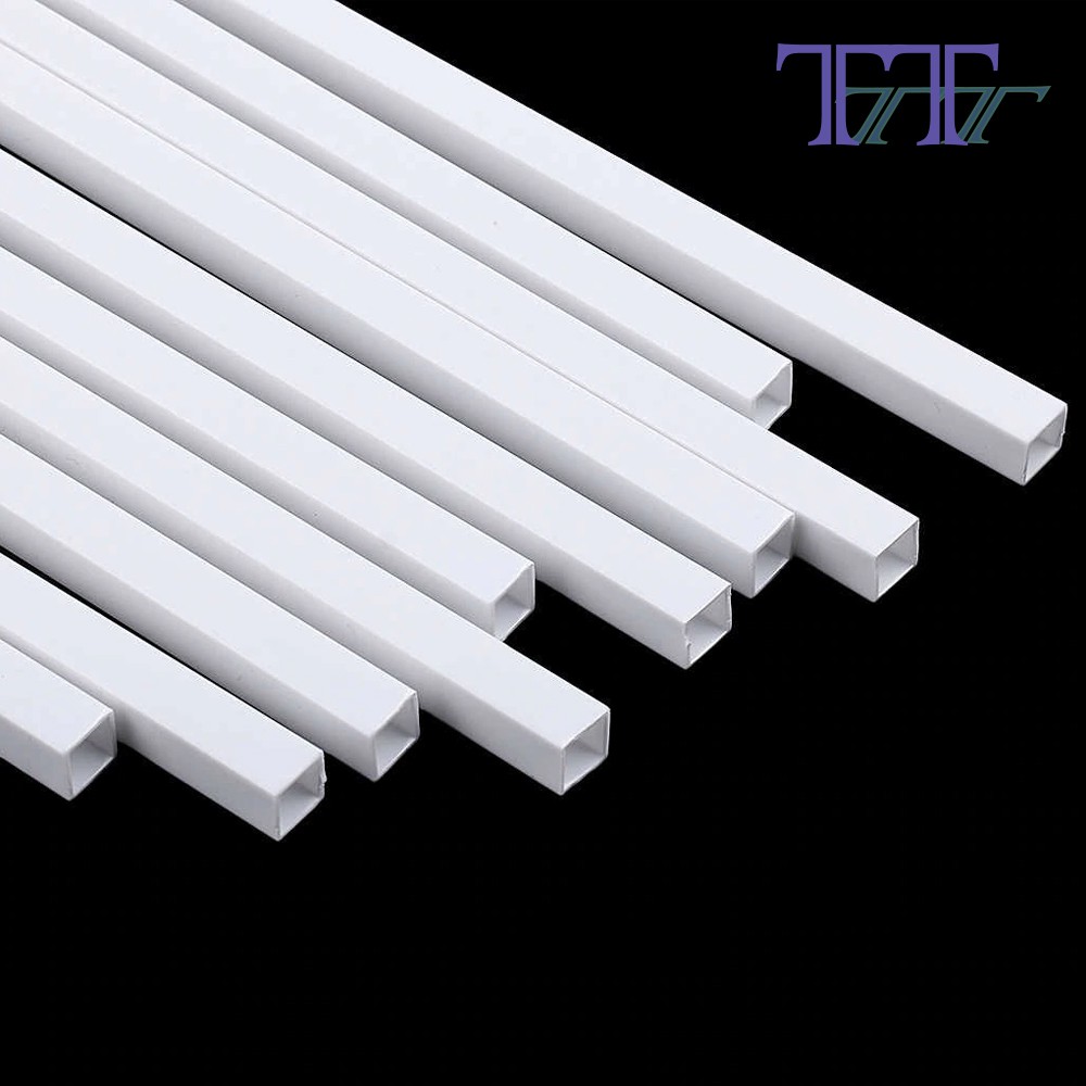 OLYCRAFT 60pcs ABS Plastic Square Solid Rods 1/2/3mm White