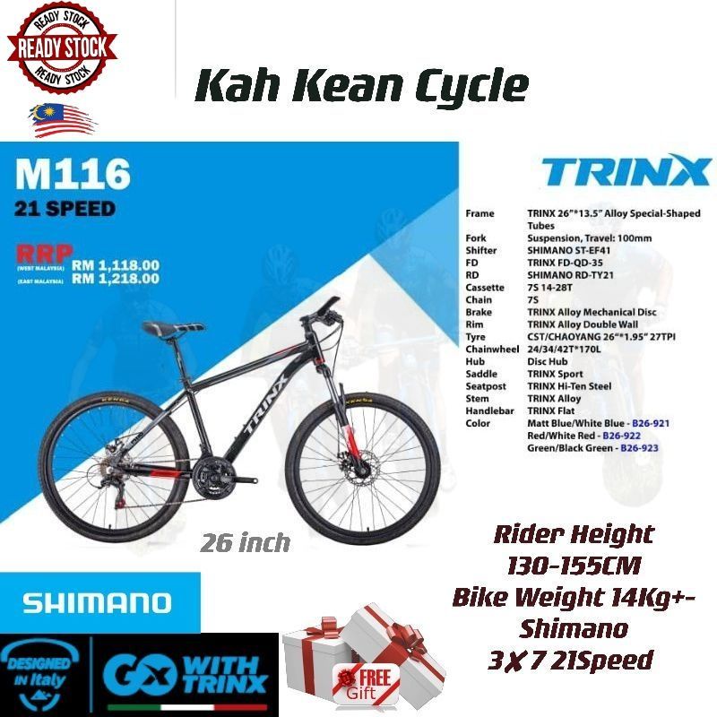 TRINX BIKE M116 Italy Mountain Bike Basikal Mtb